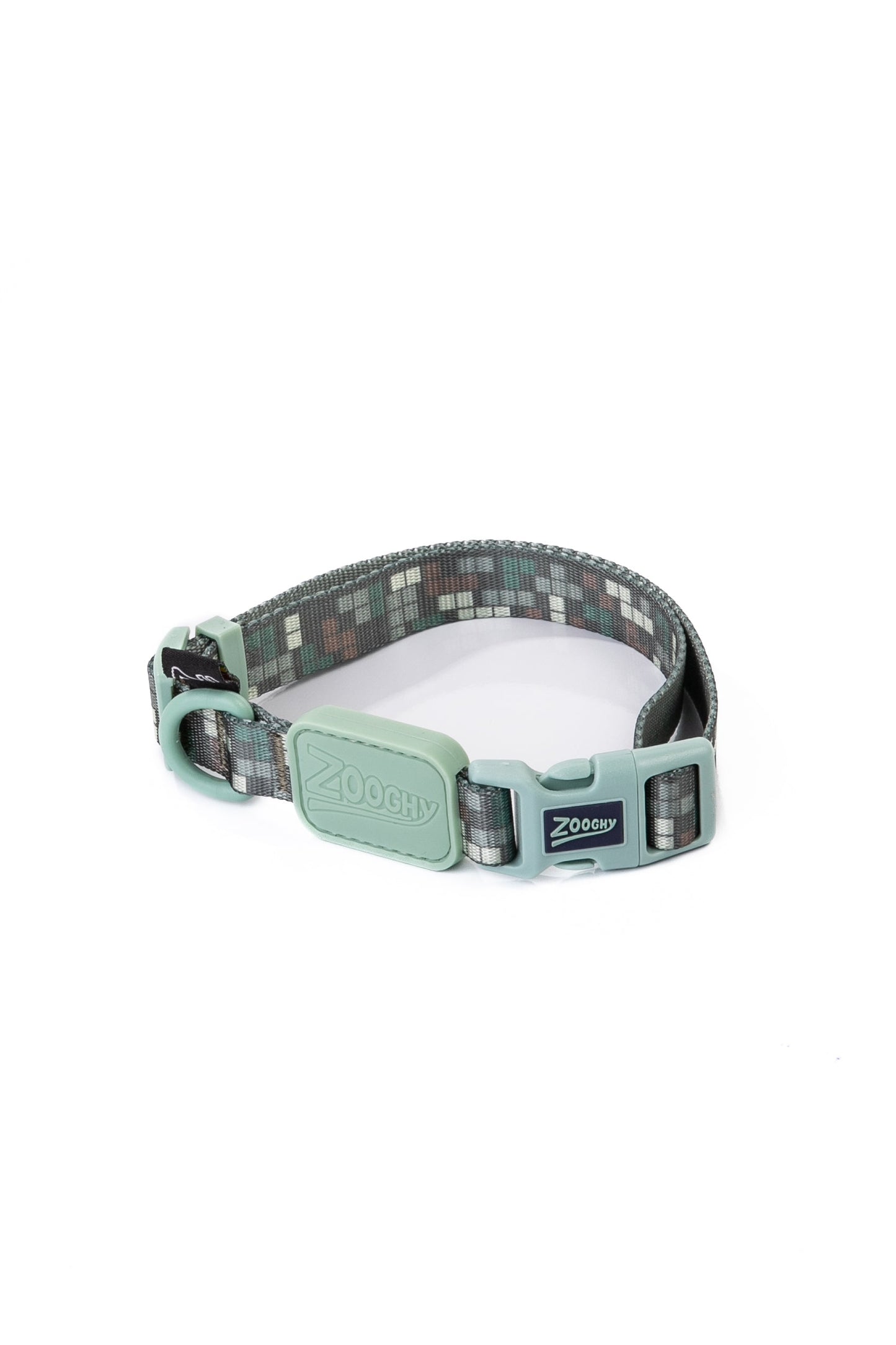Adjustable Dog Collar - Mint green Tetris