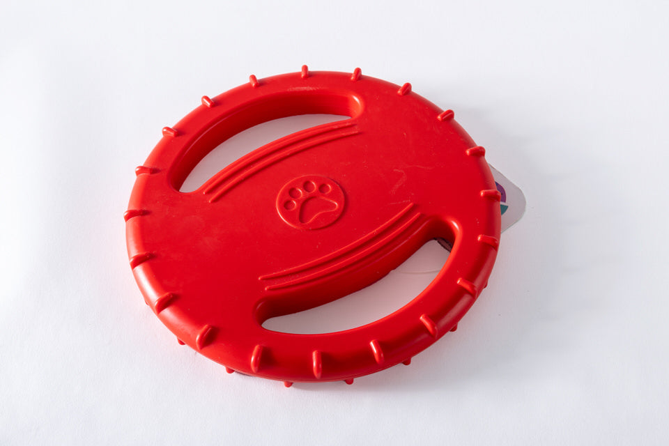 Juguete para perros y gatos rojo en forma de Frisbee