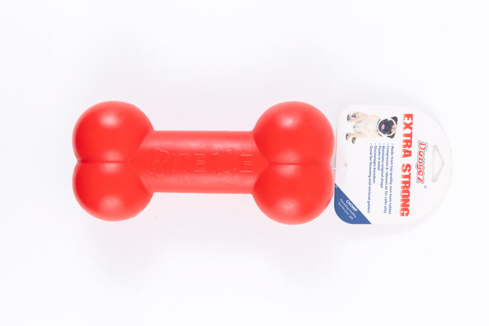 Juguete rojo para perros Hueso