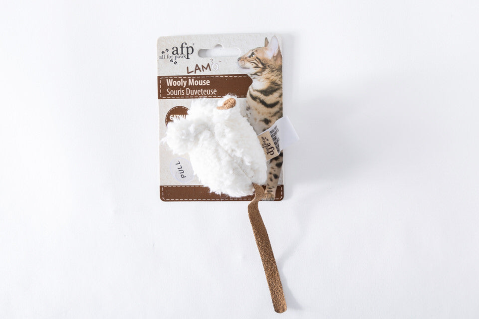Juguete sencillo de raton de lana y sonido para gatos