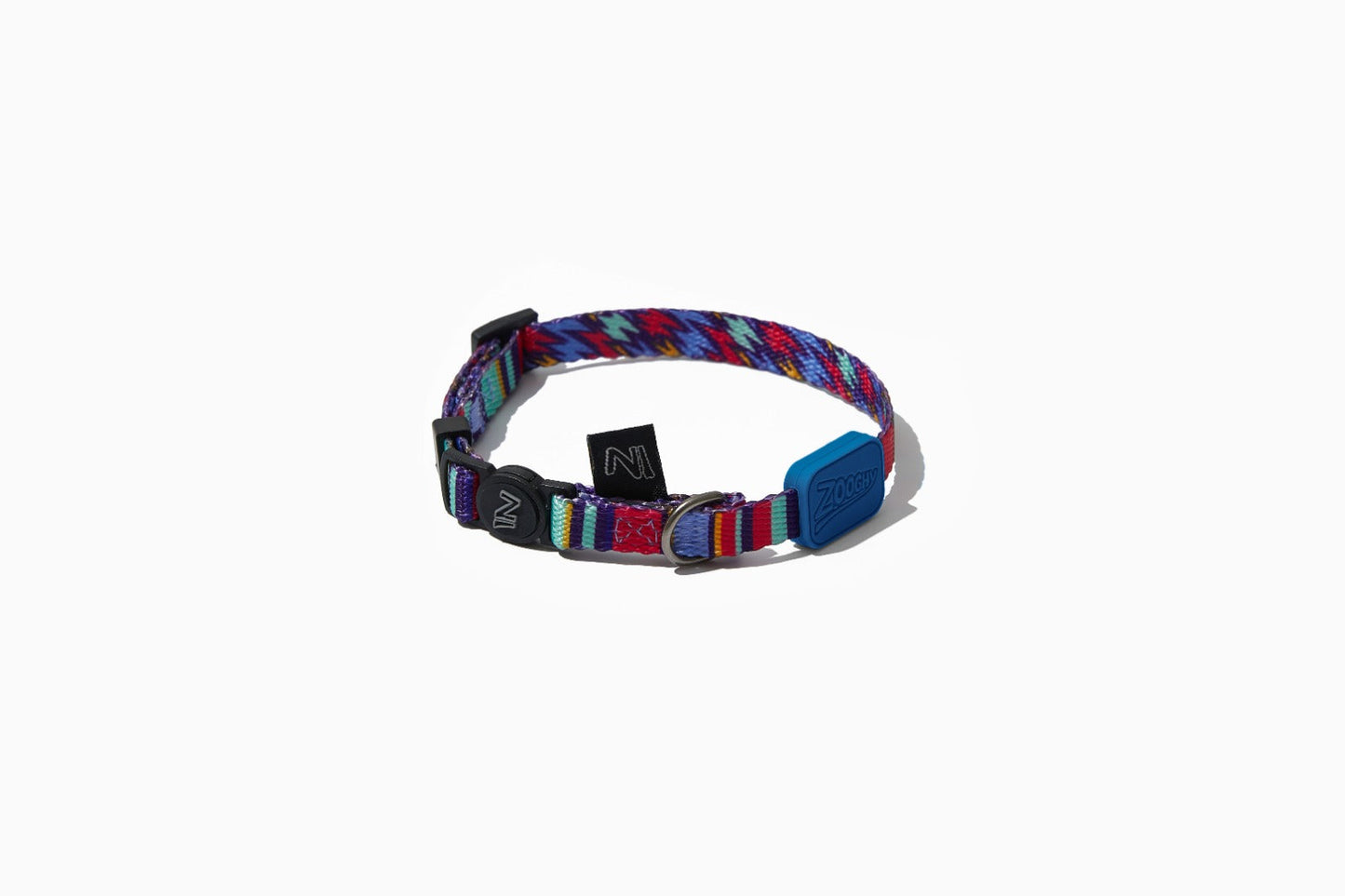 Adjustable Cat Collar - Dark Blue Light and Stripes -