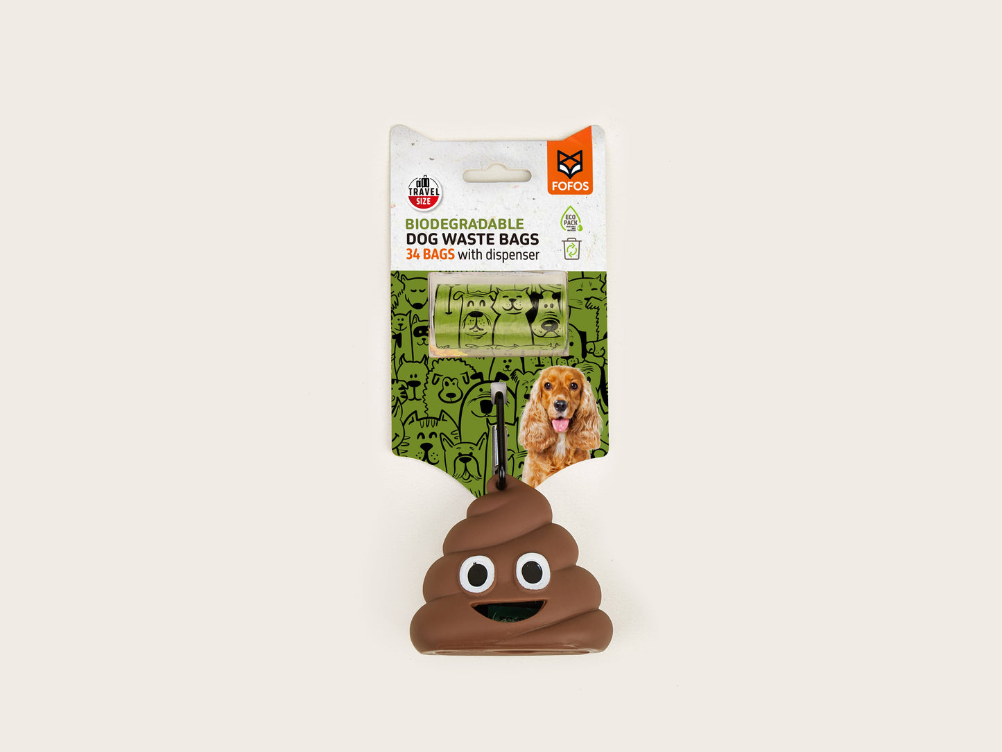 FOFOS Poop Bag Sets (34 bags with one dispenser)