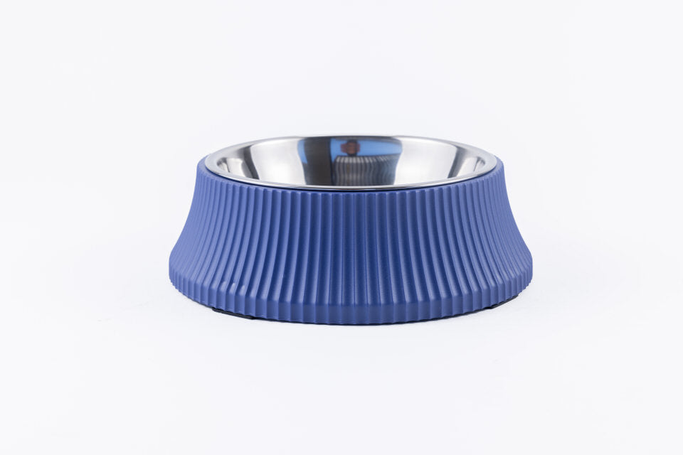Roman Round Stainless Steel Pet Bowl Yellow 
