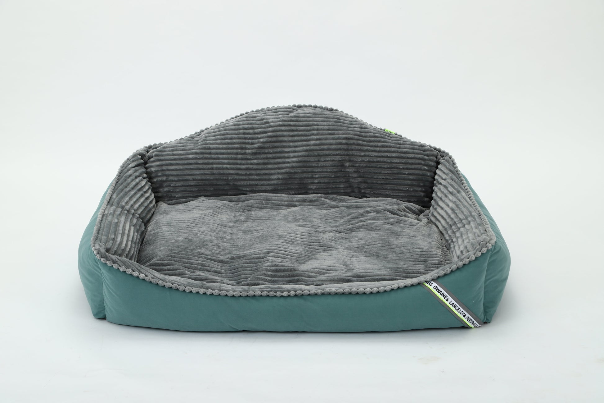 Cama verde con gris super comoda y grande para tus mascotas